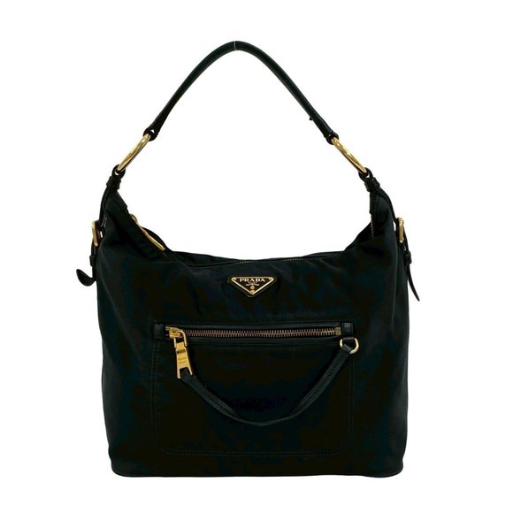 PRADA Black Leather Shoulder Bag - Picture 1 of 10